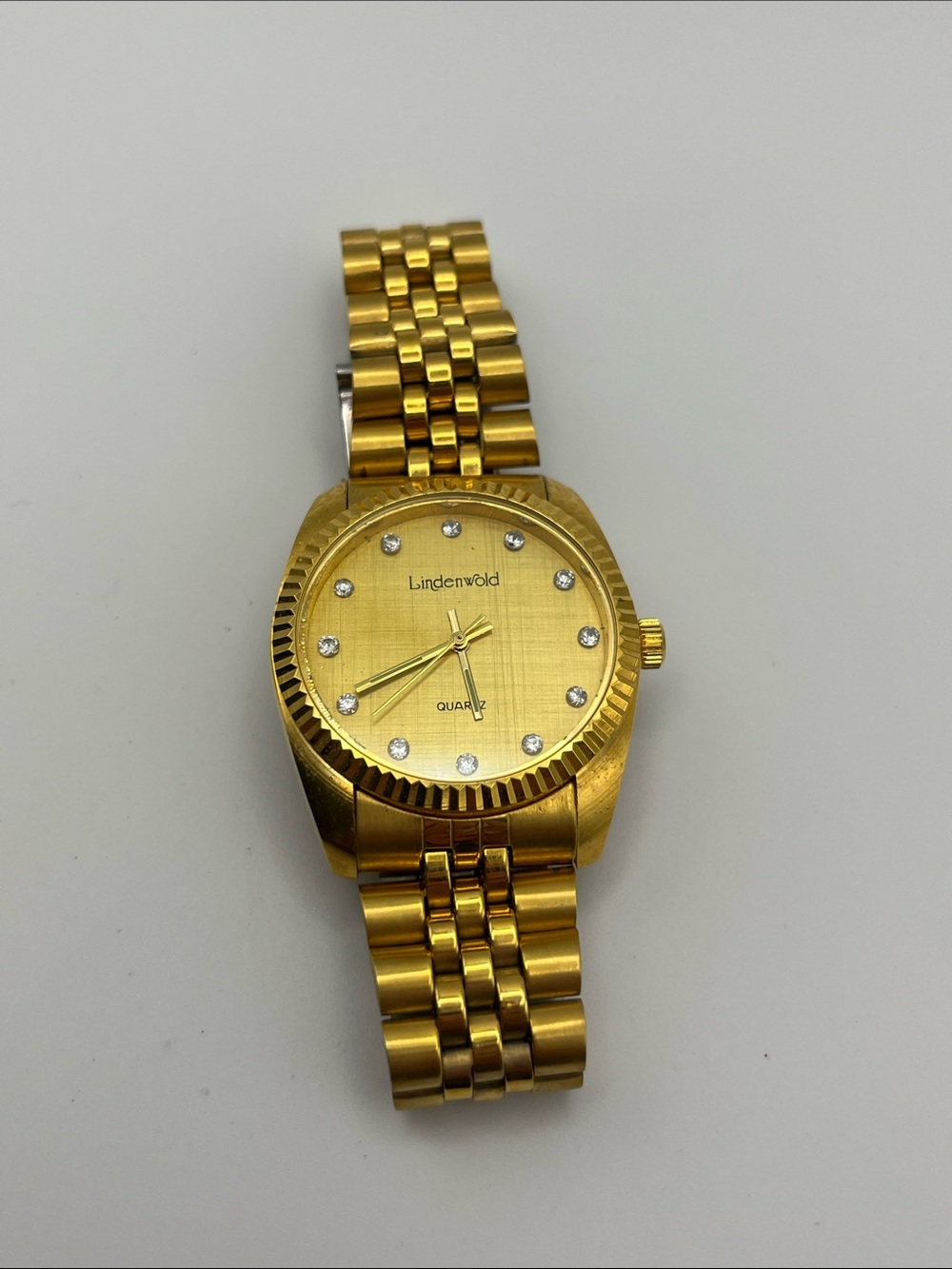 Lindenwold Gold Stainless Bracelet Quartz Watch with Crystal Markers